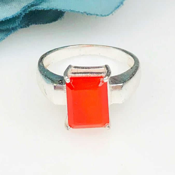 Passionate Red Carnelian Ring for Women