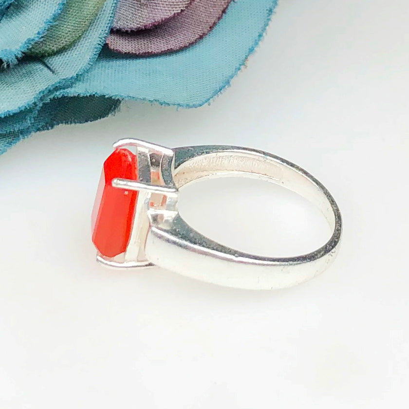 Passionate Red Carnelian Ring for Women