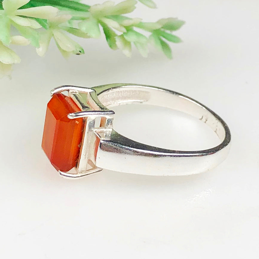 Charming Red Carnelian Ring for Women