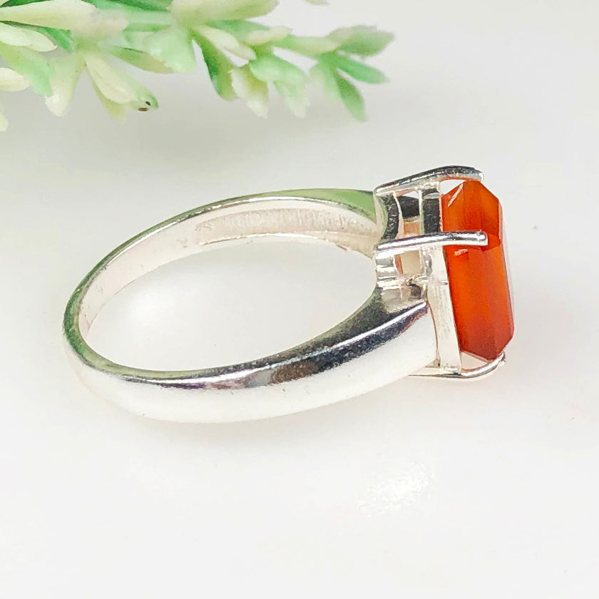 Charming Red Carnelian Ring for Women