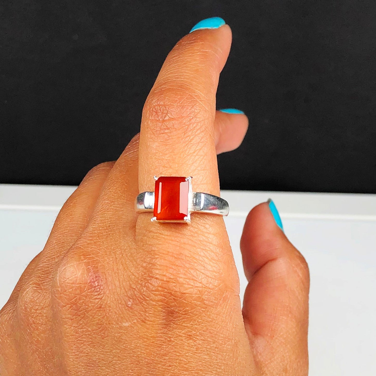 Charming Red Carnelian Ring for Women