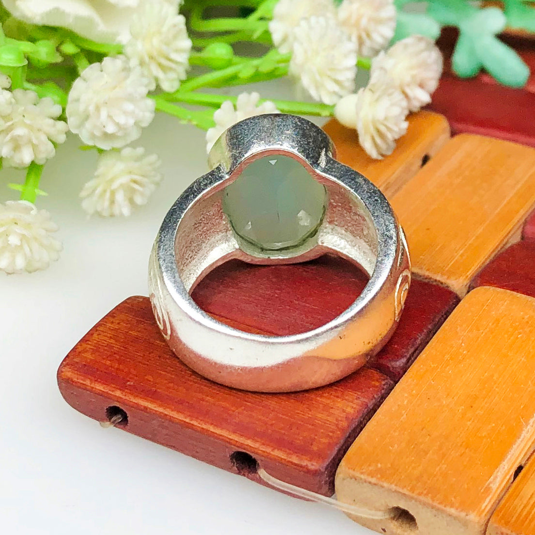 Tranquil Blue Chalcedony Ring for Women