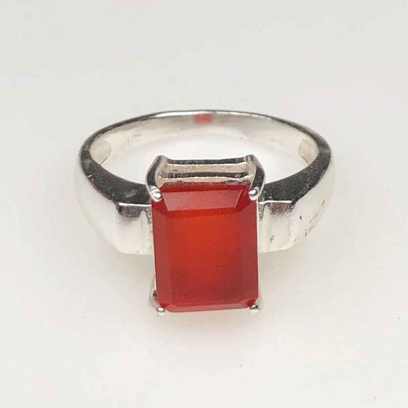 Vibrant Red Carnelian Ring for Women