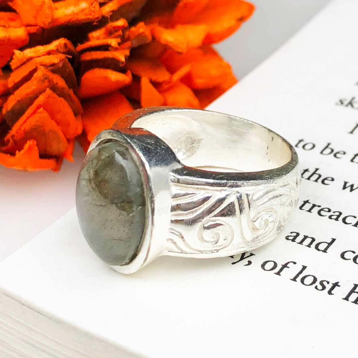 Enchanting Blue Labradorite Ring for Women