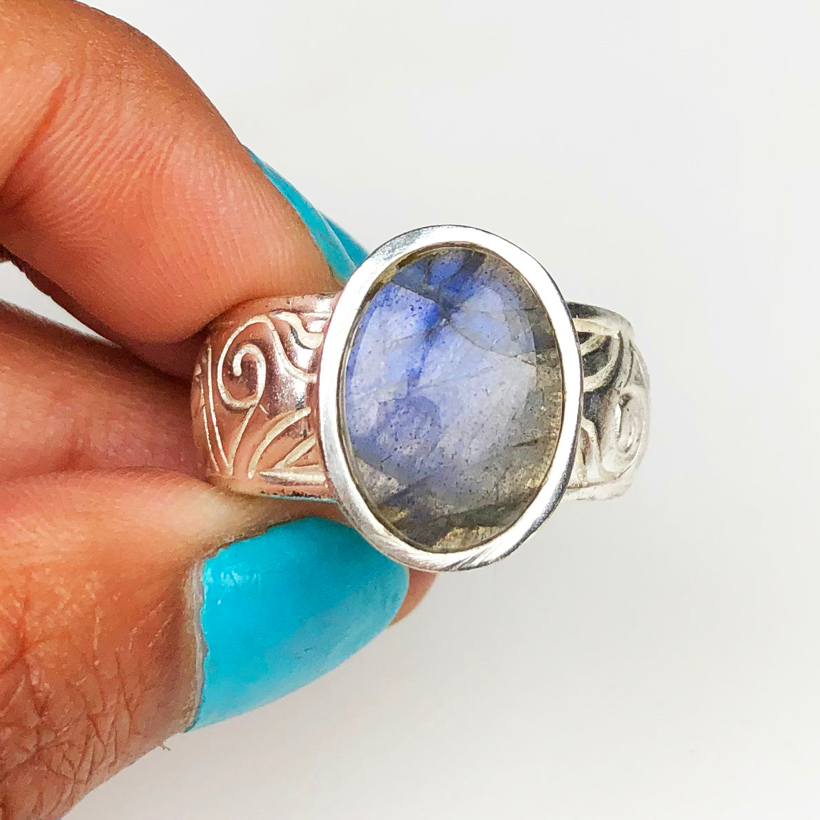 Enchanting Blue Labradorite Ring for Women