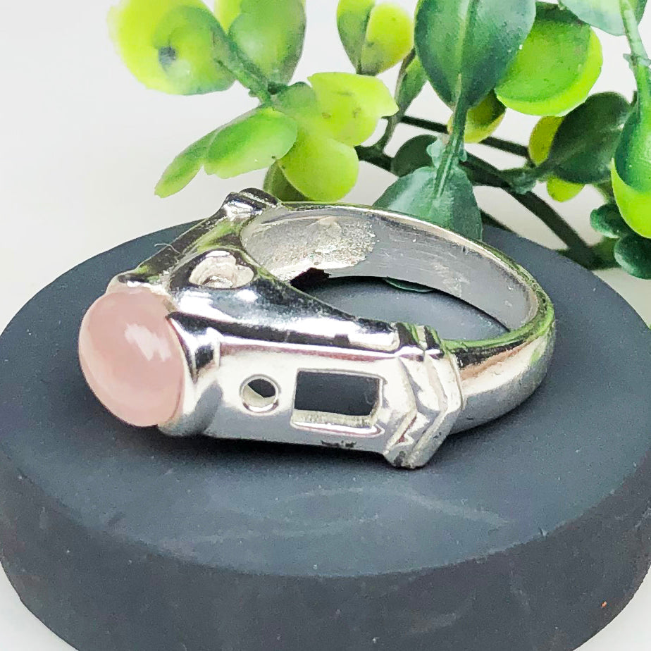 Romantic Pink Rose Quartz Ring for Women