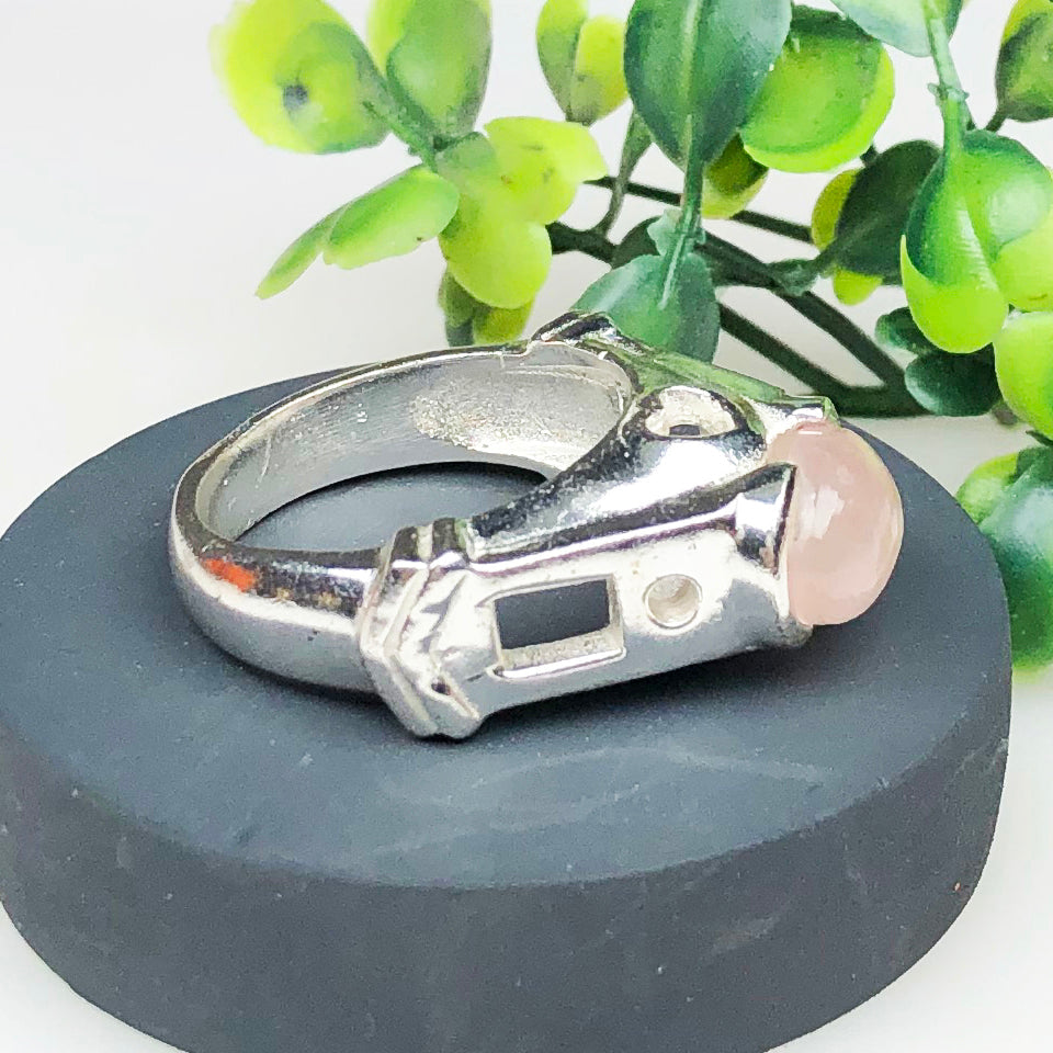 Romantic Pink Rose Quartz Ring for Women