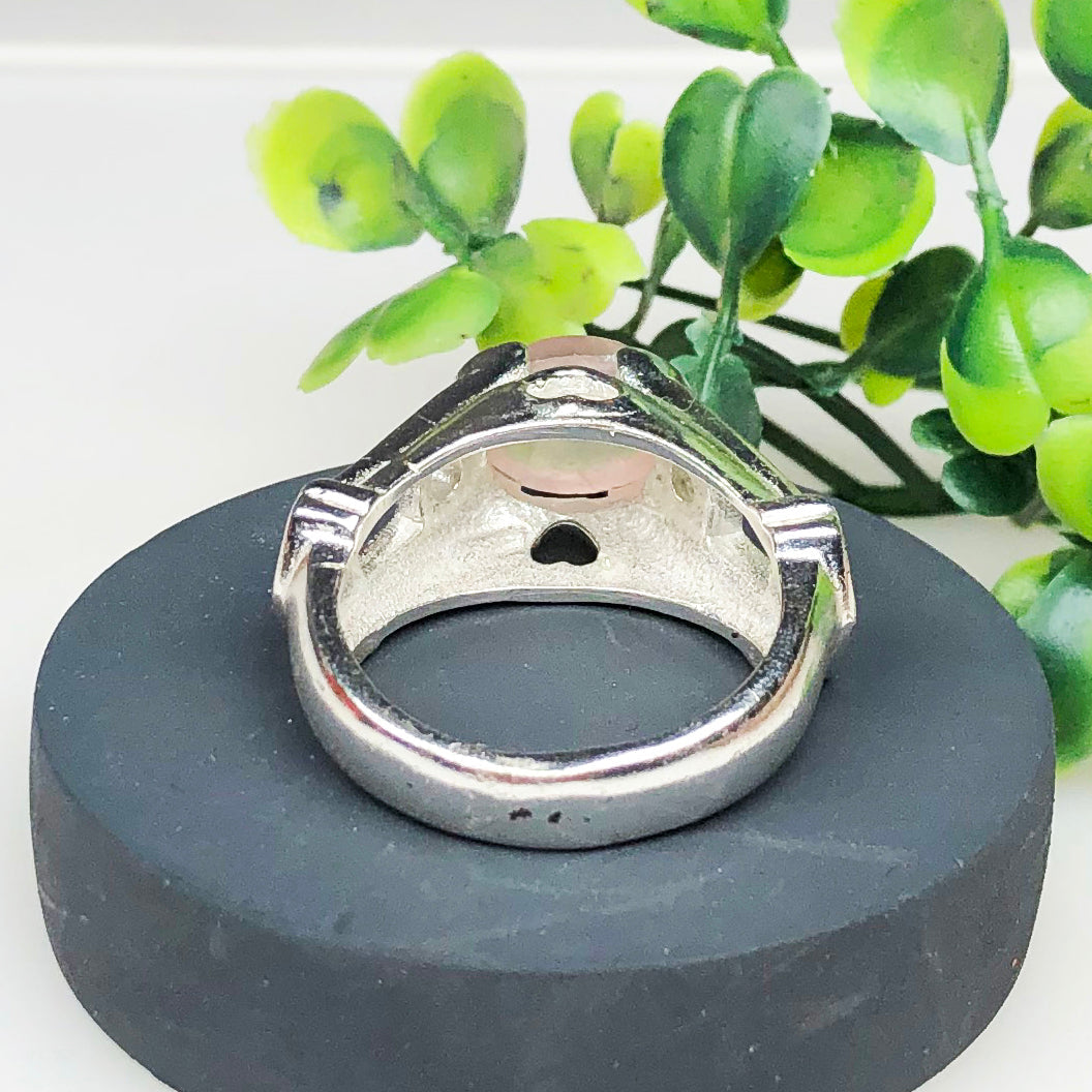 Romantic Pink Rose Quartz Ring for Women