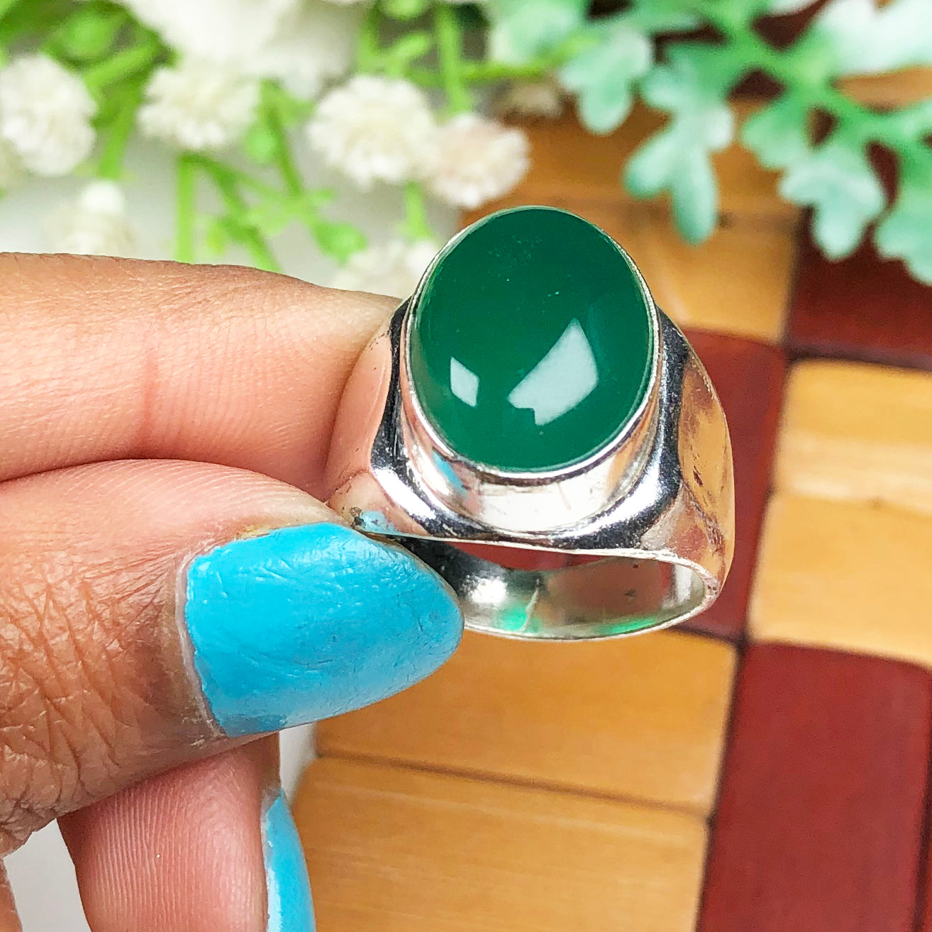 Elegant Green Onyx Ring for Women