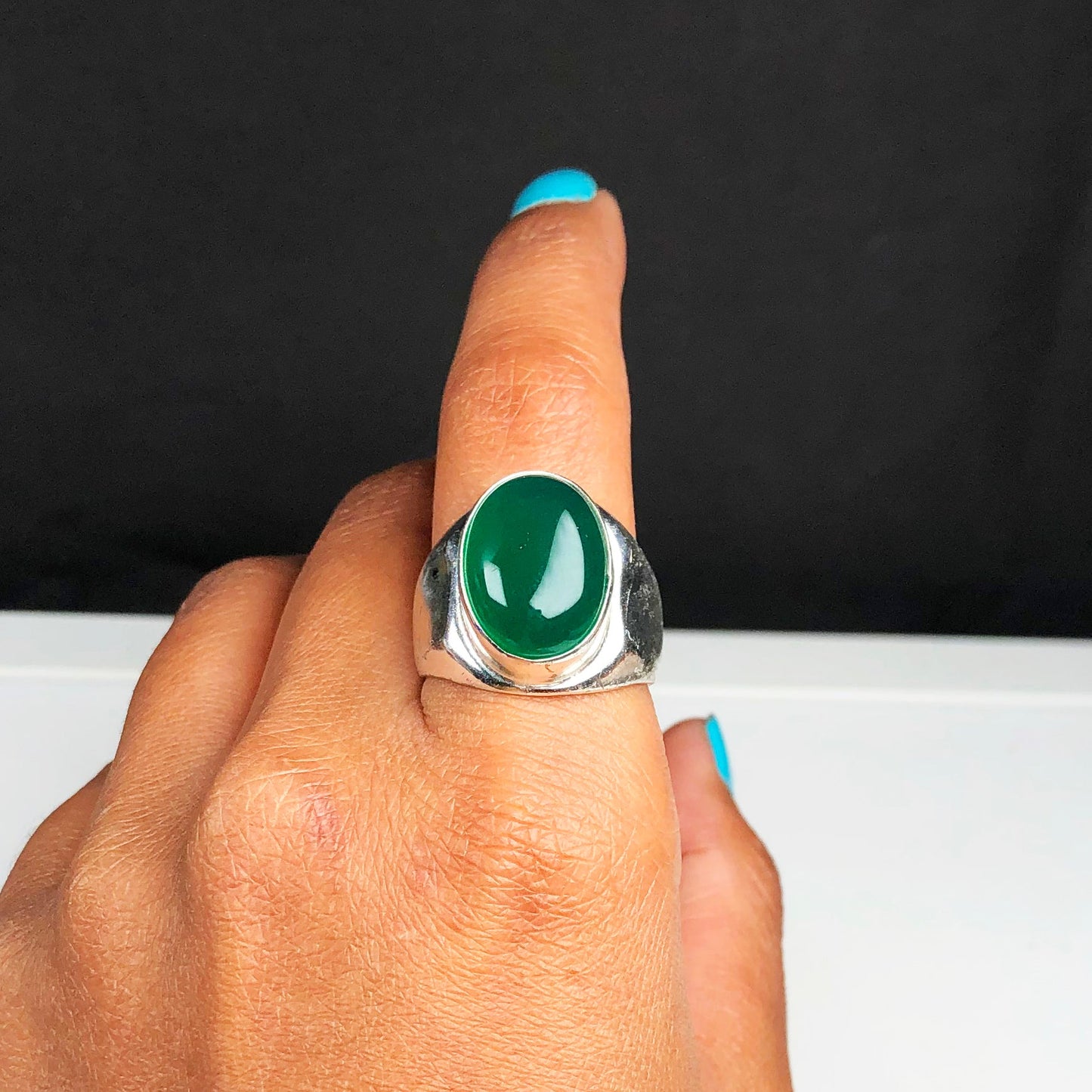 Elegant Green Onyx Ring for Women