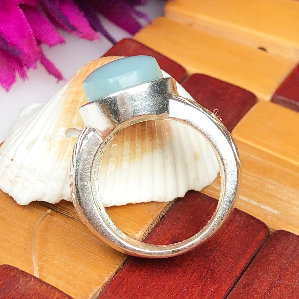 Serene Blue Chalcedony Ring for Women