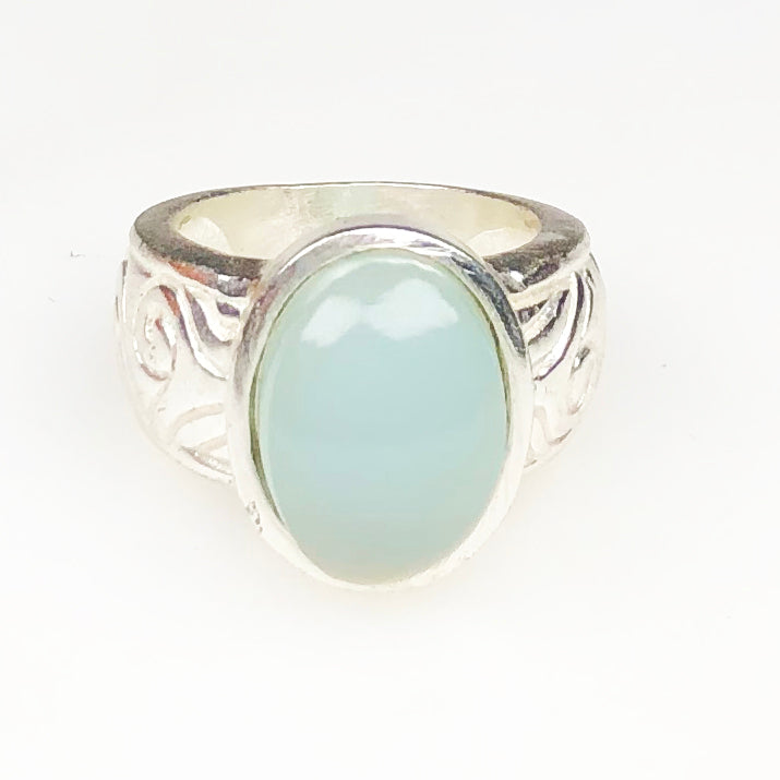Serene Blue Chalcedony Ring for Women