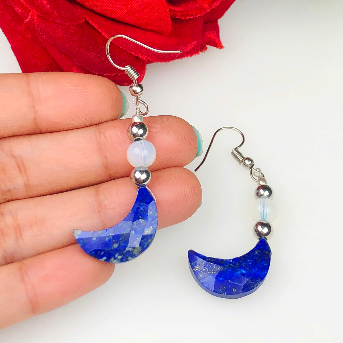 Opalite and Lapis Lazuli Earrings