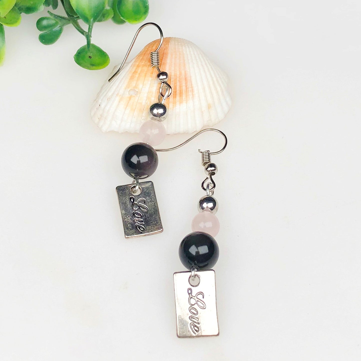 Rose Quartz Obsidian Earrings for Women and Girls
