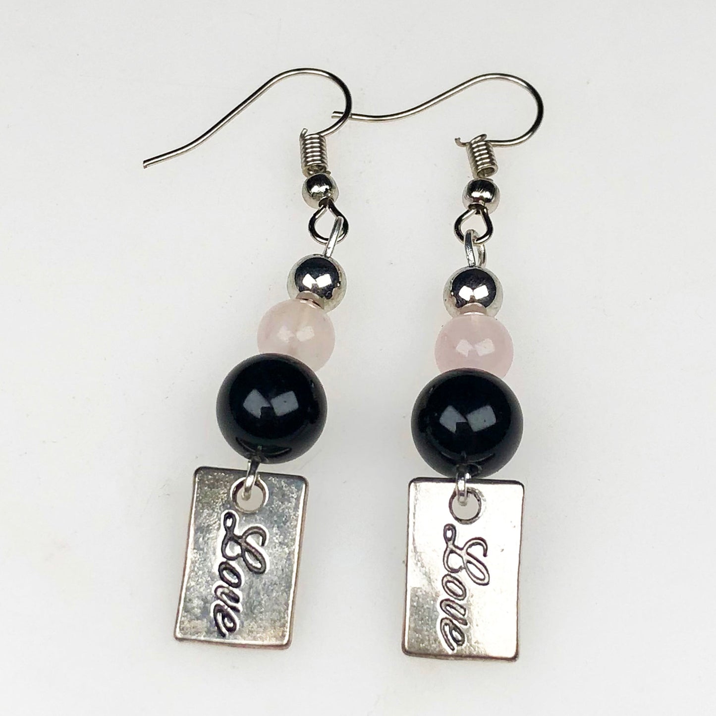 Rose Quartz Obsidian Earrings for Women and Girls