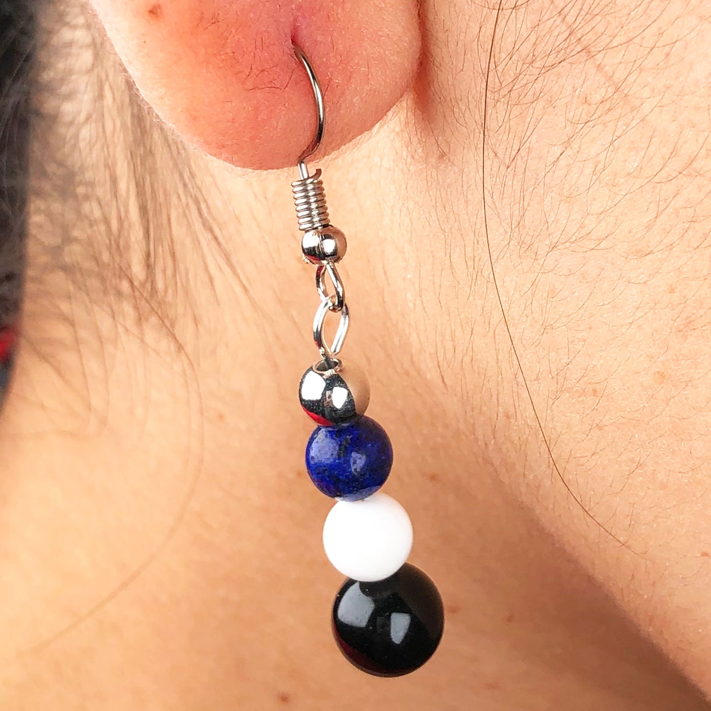 Howlite Black Lapis Lazuli Earrings for Women and Girls