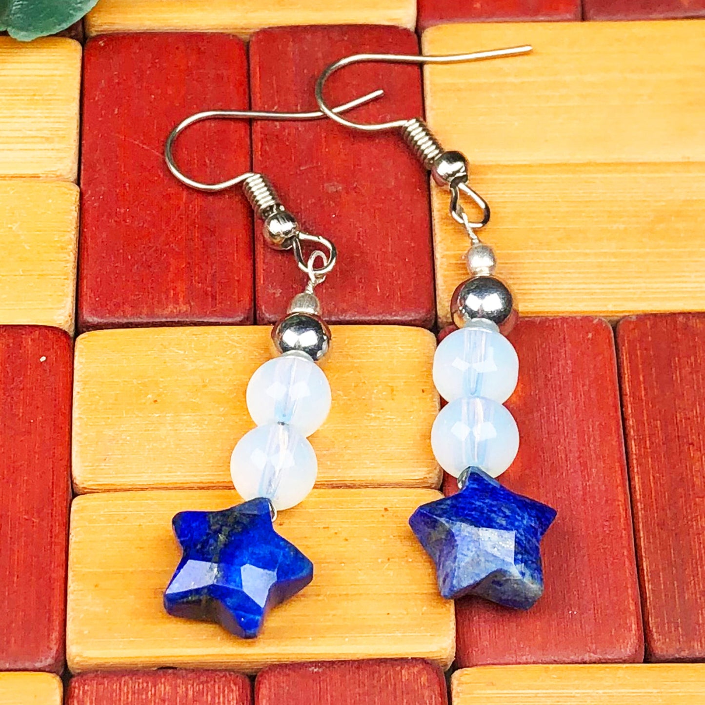 Opalite Lapis Lazuli Earrings for Women and Girls