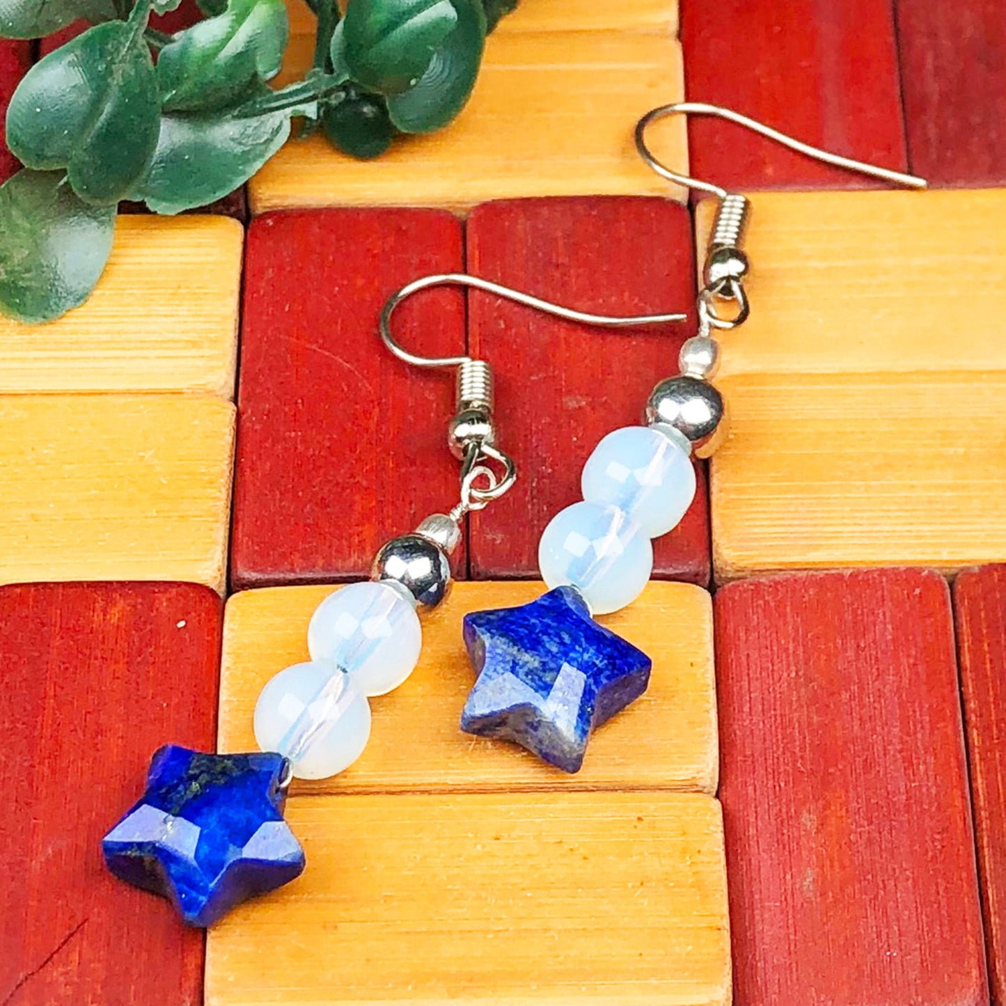 Opalite Lapis Lazuli Earrings for Women and Girls