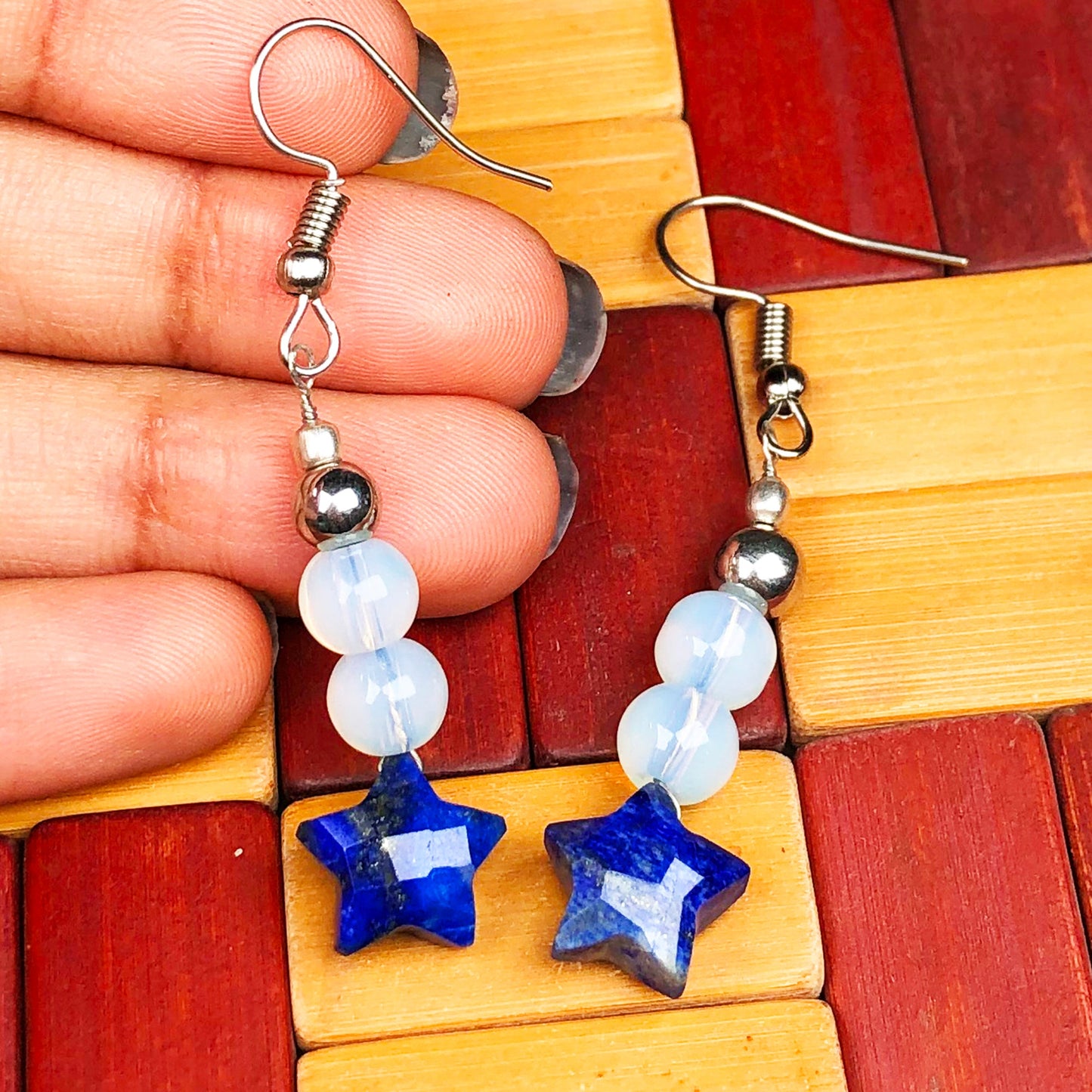 Opalite Lapis Lazuli Earrings for Women and Girls