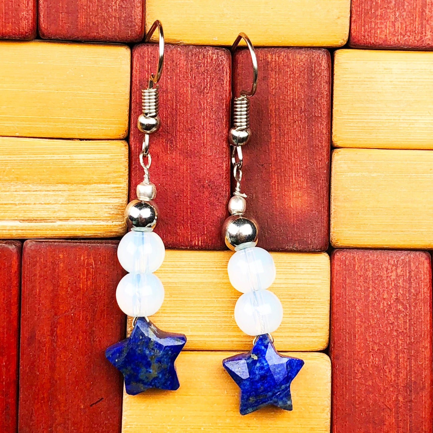 Opalite Lapis Lazuli Earrings for Women and Girls