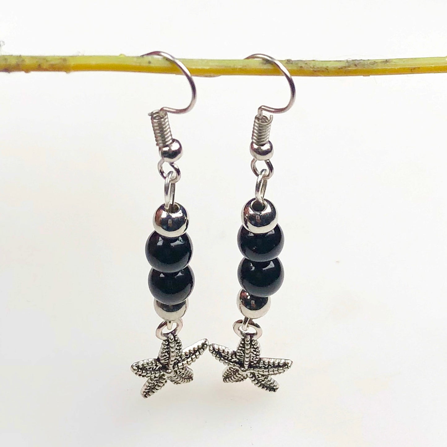 Amethyst Black Spinal Earrings for Women and Girls