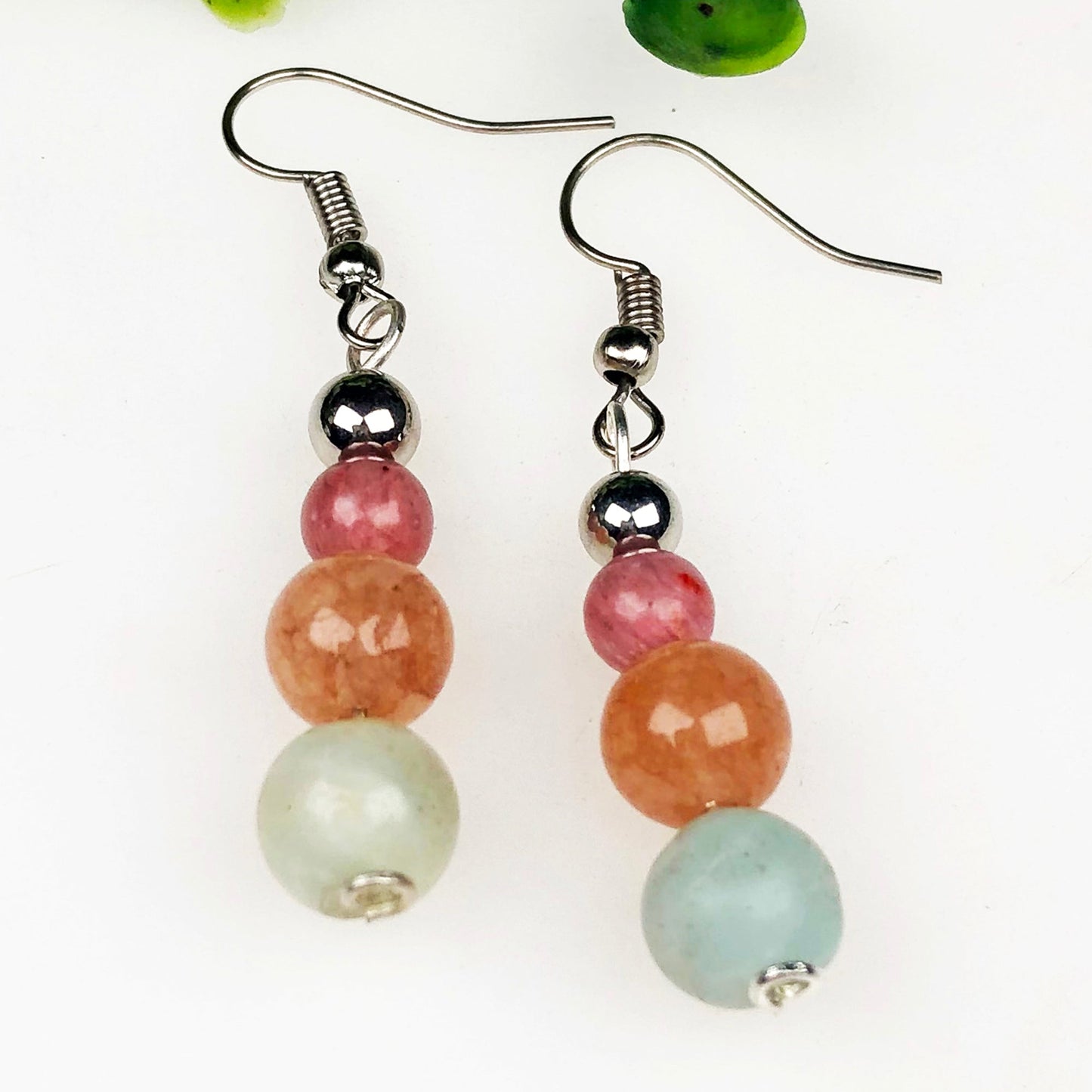Sunstone Amazonite Earrings for Women and Girls