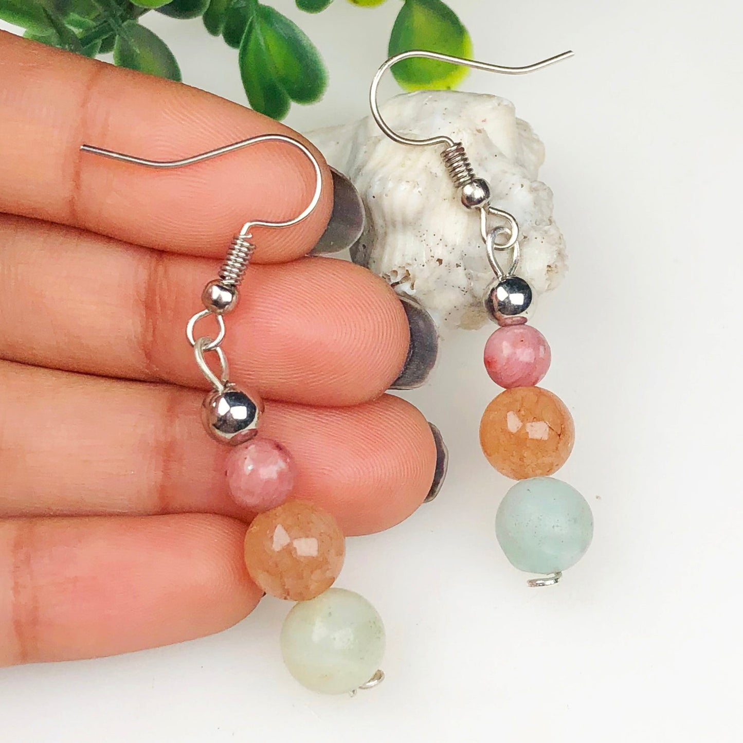 Sunstone Amazonite Earrings for Women and Girls