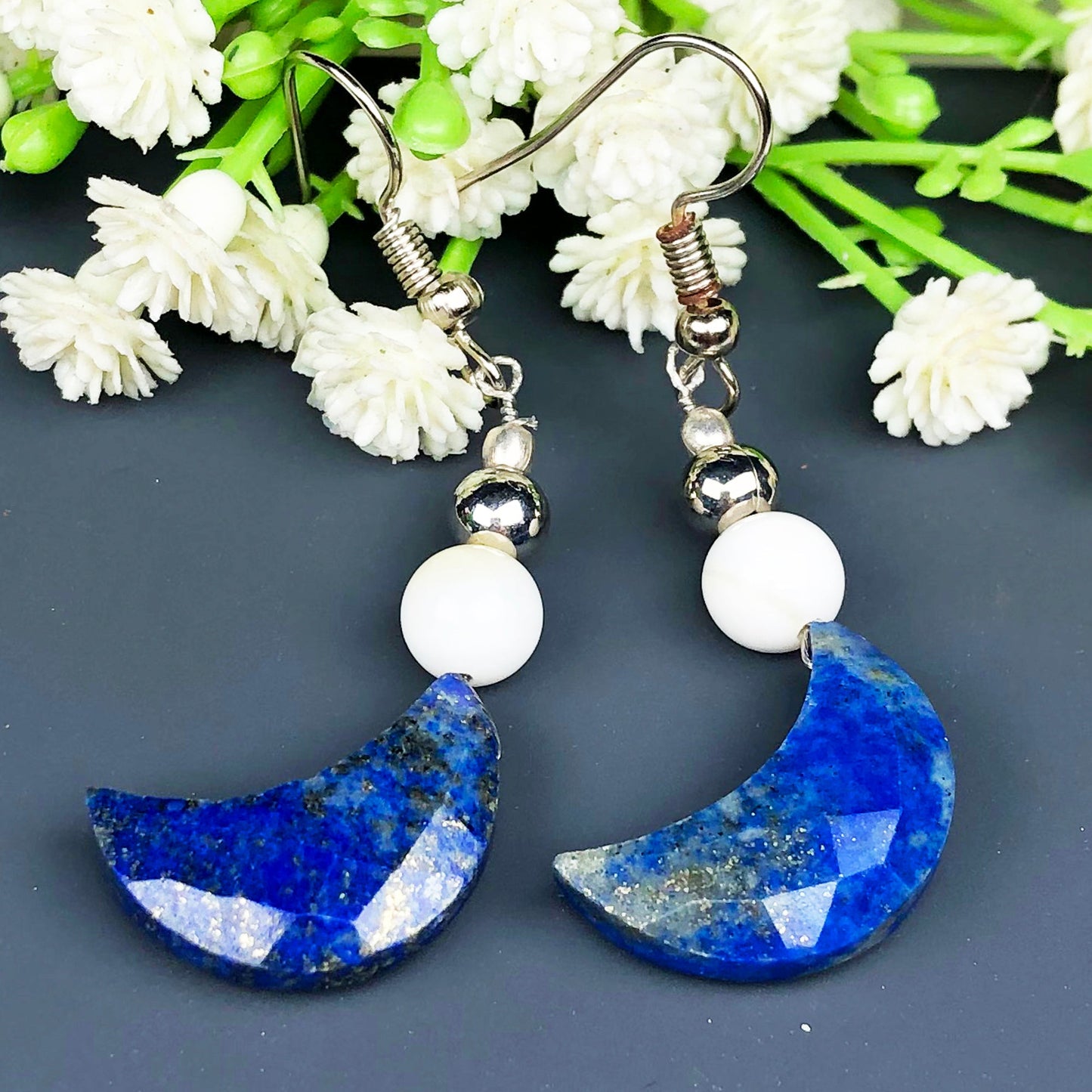 Lapis Lazuli Howlite Earrings for Women and Girls