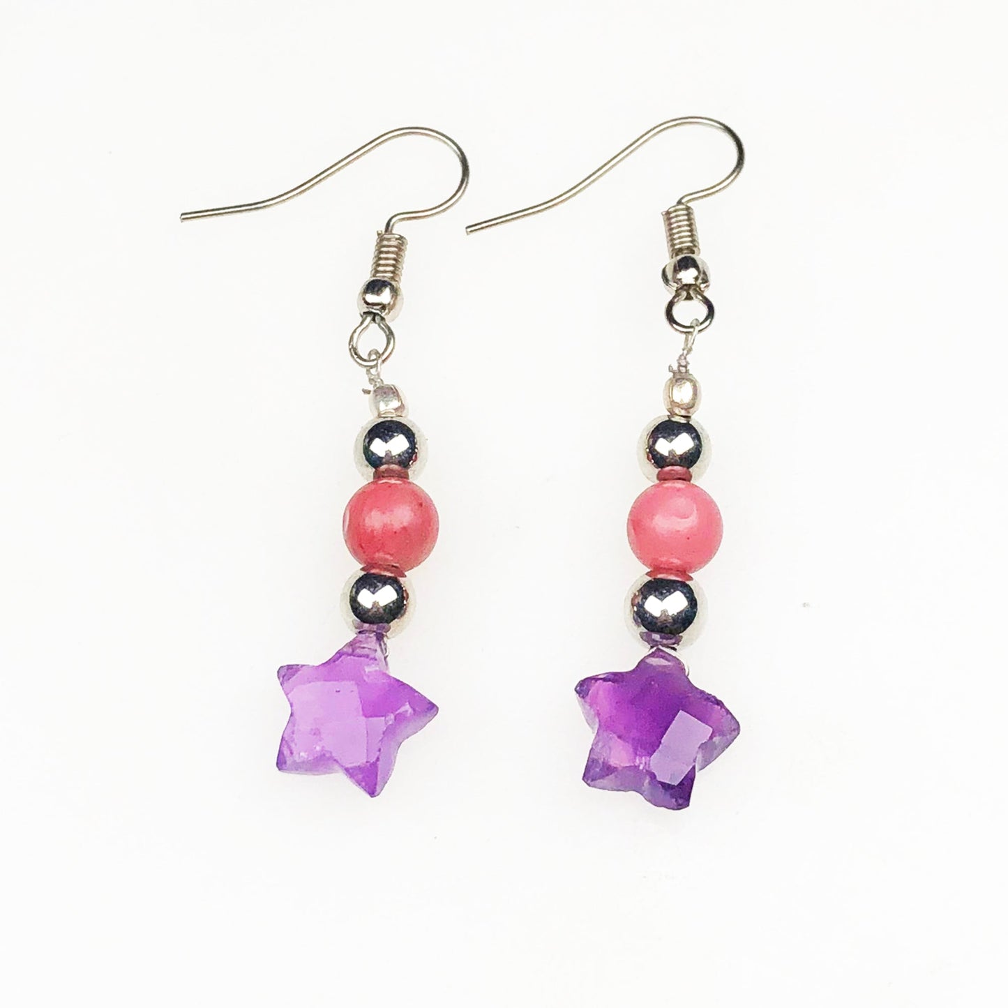 Amethyst Rhodonite Earrings for Women and Girls