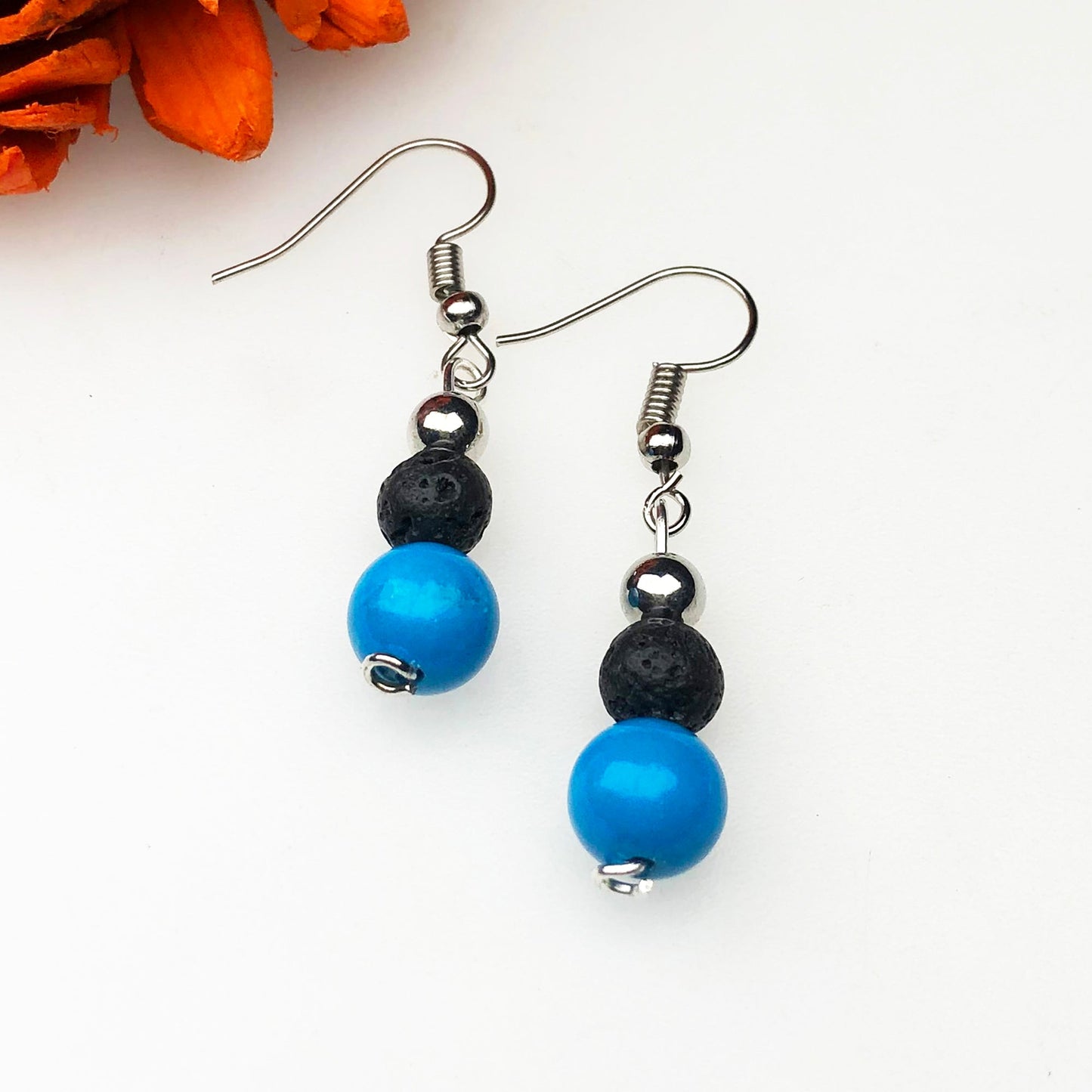 Lava and Howlite Earrings for Women and Girls
