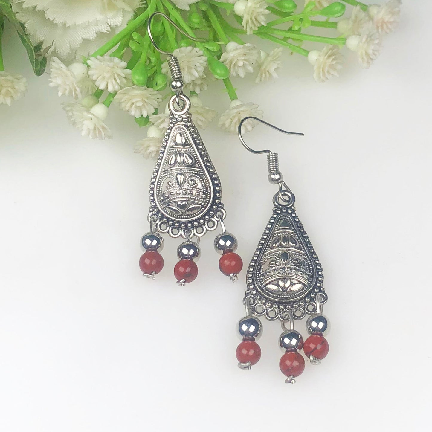 Red Jasper Earrings for Women and Girls