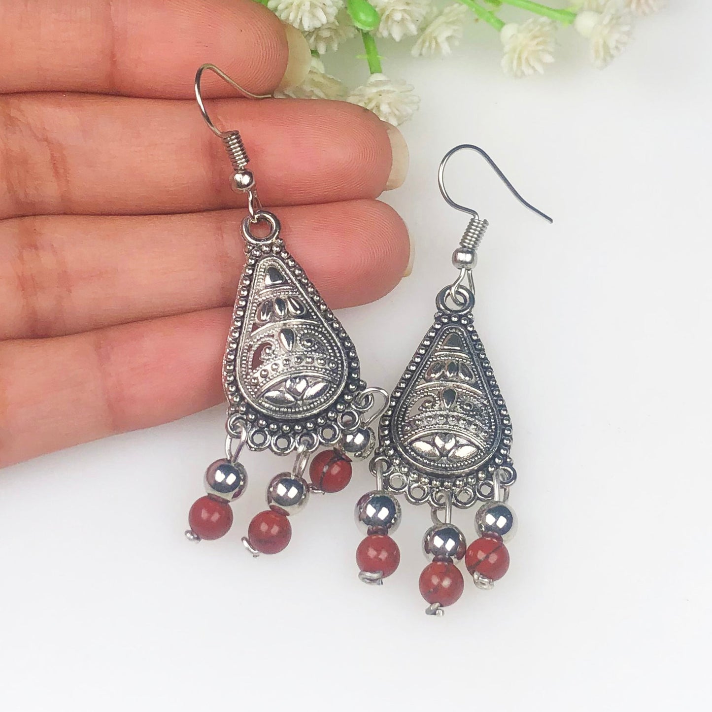 Red Jasper Earrings for Women and Girls