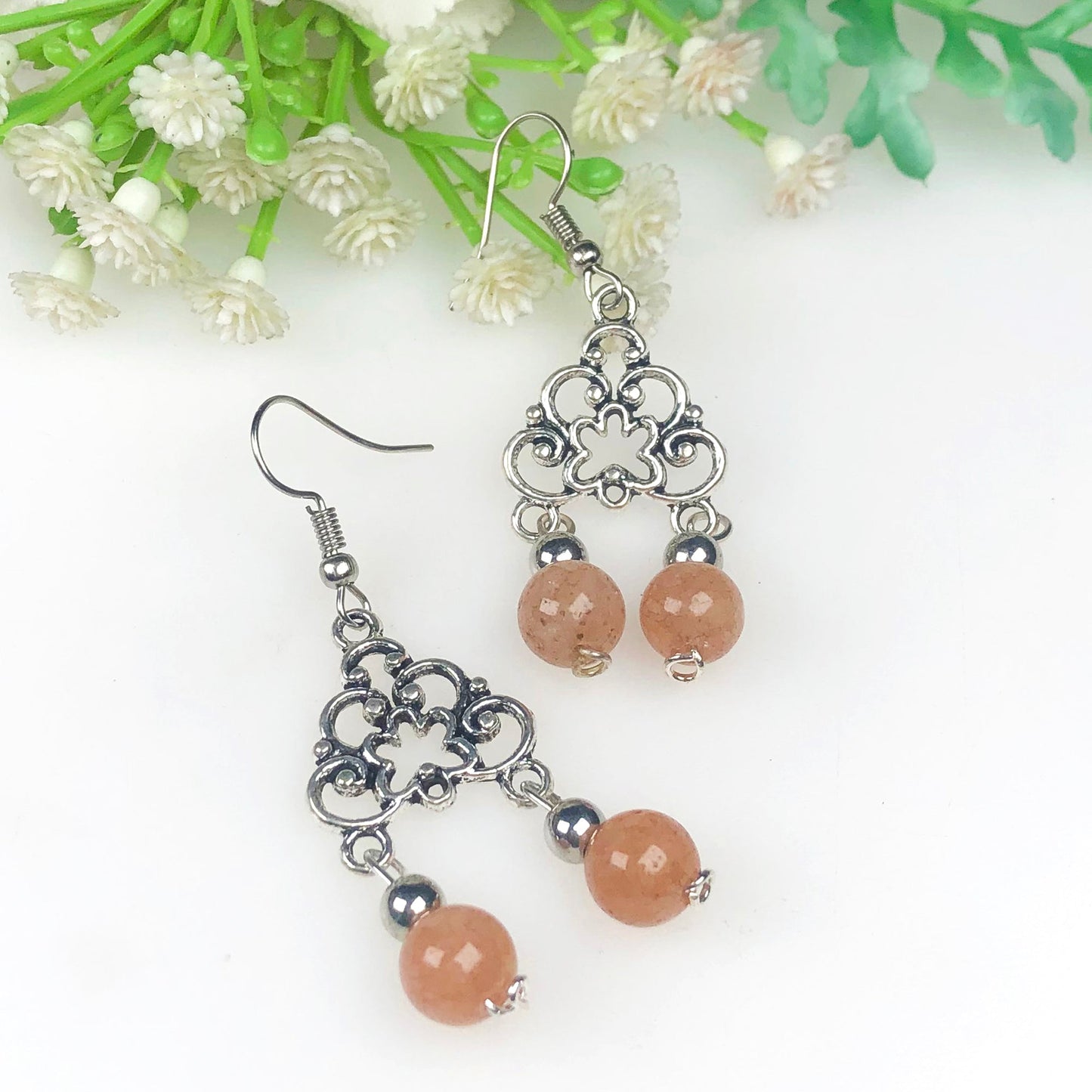 Sunstone Howlite Earrings for Women and Girls