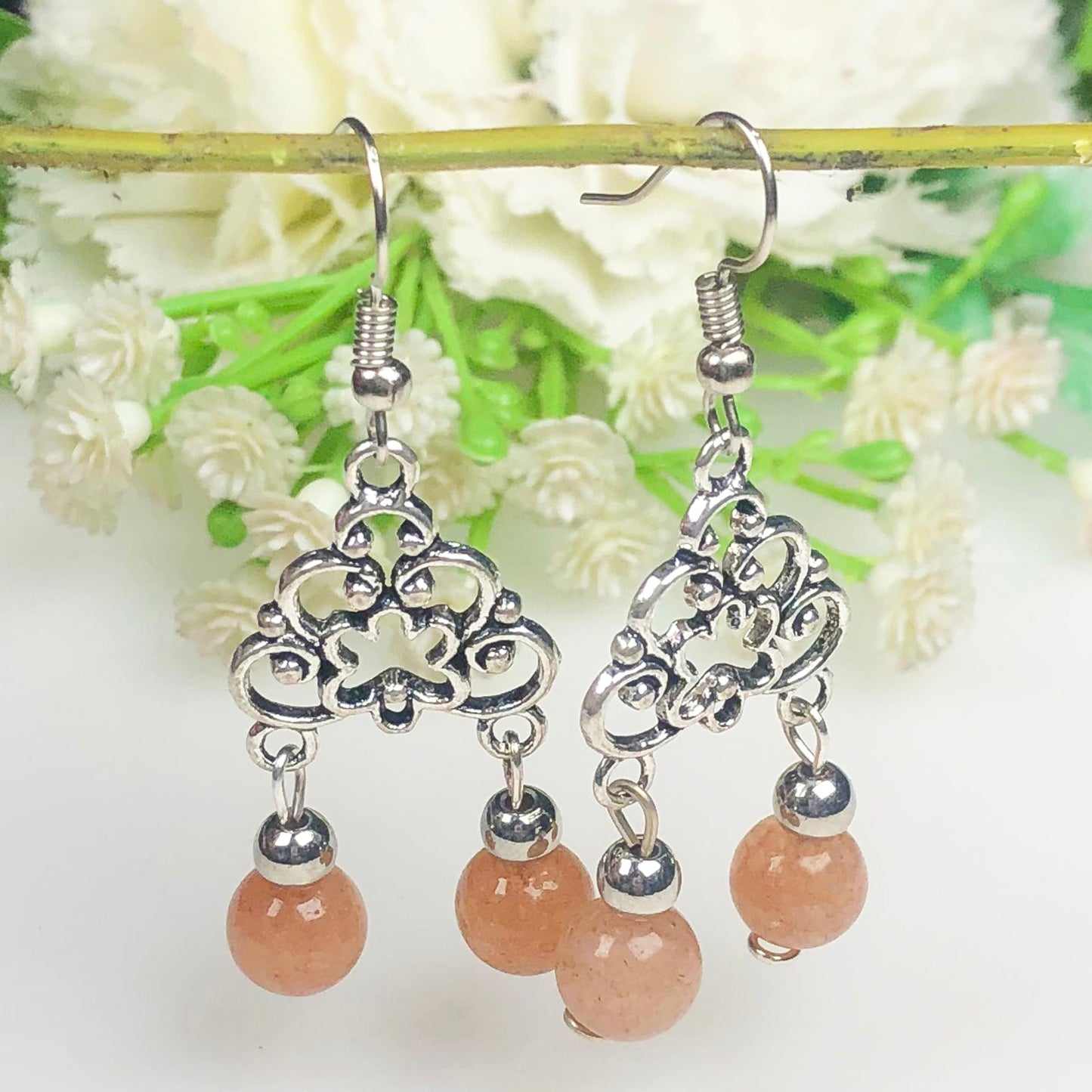 Sunstone Howlite Earrings for Women and Girls