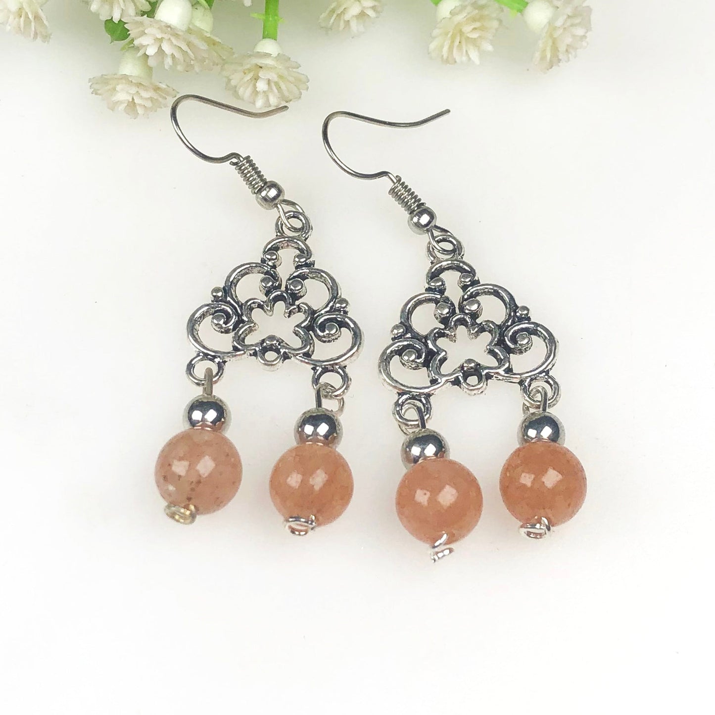 Sunstone Howlite Earrings for Women and Girls