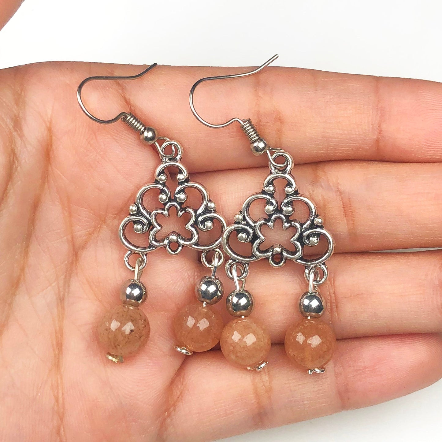 Sunstone Howlite Earrings for Women and Girls