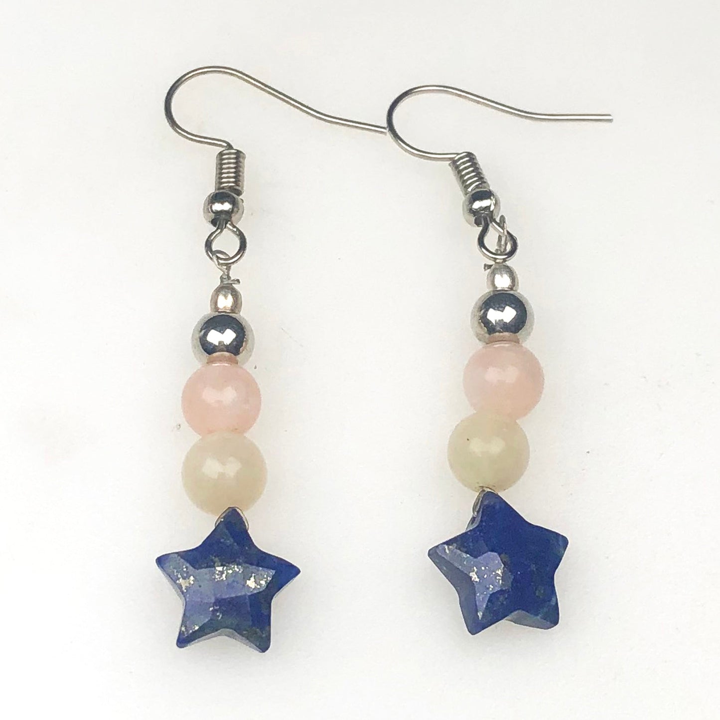 Lapis Lazuli Pink Opal Earrings for Women and Girls