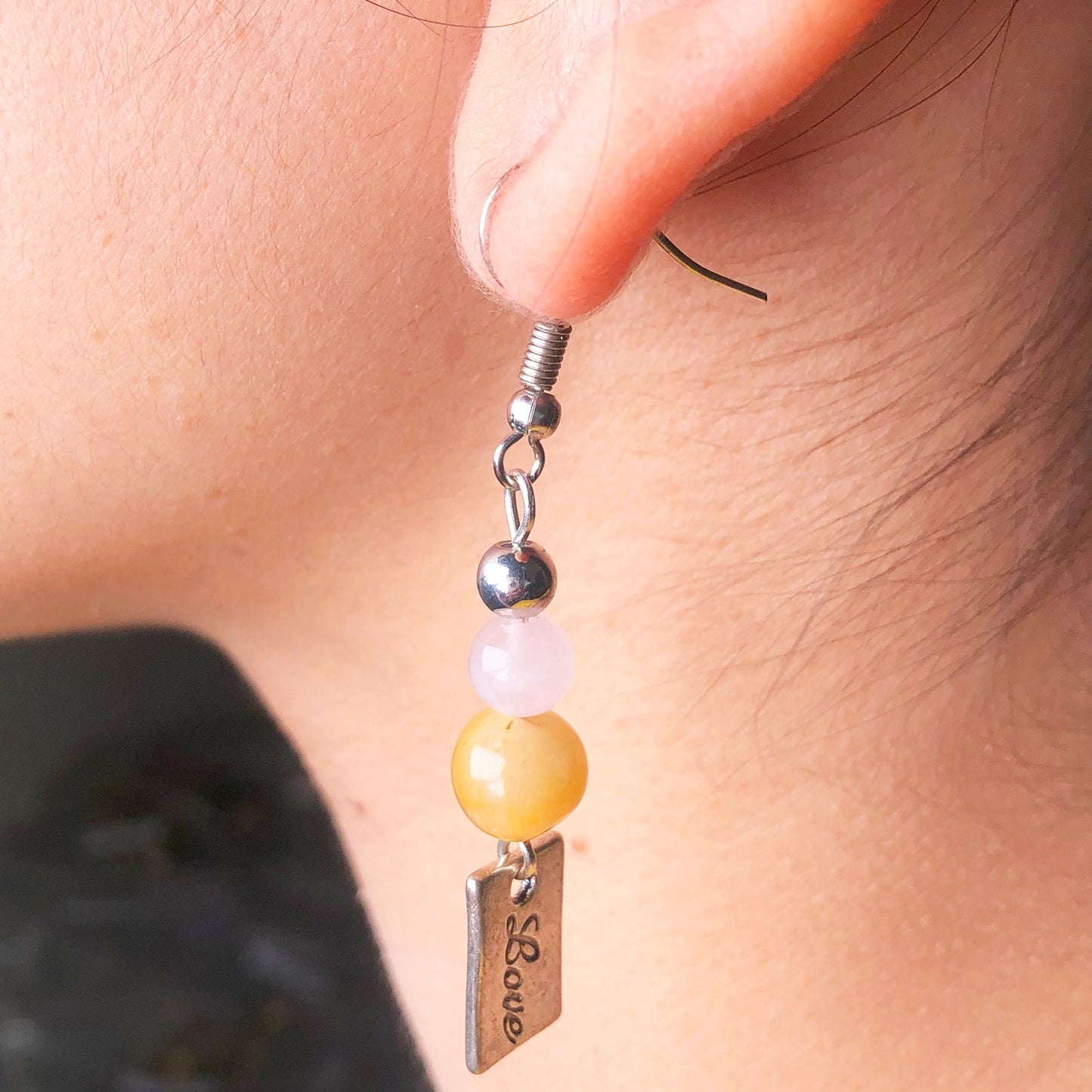 Rose Quartz Aventurine Earrings for Women and Girls