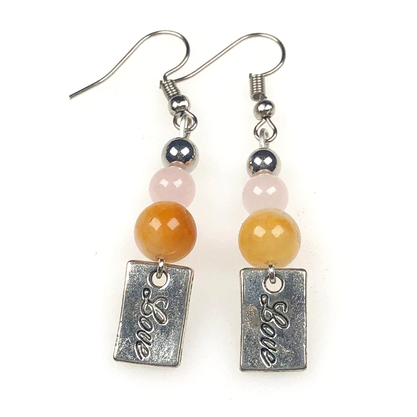 Rose Quartz Aventurine Earrings for Women and Girls