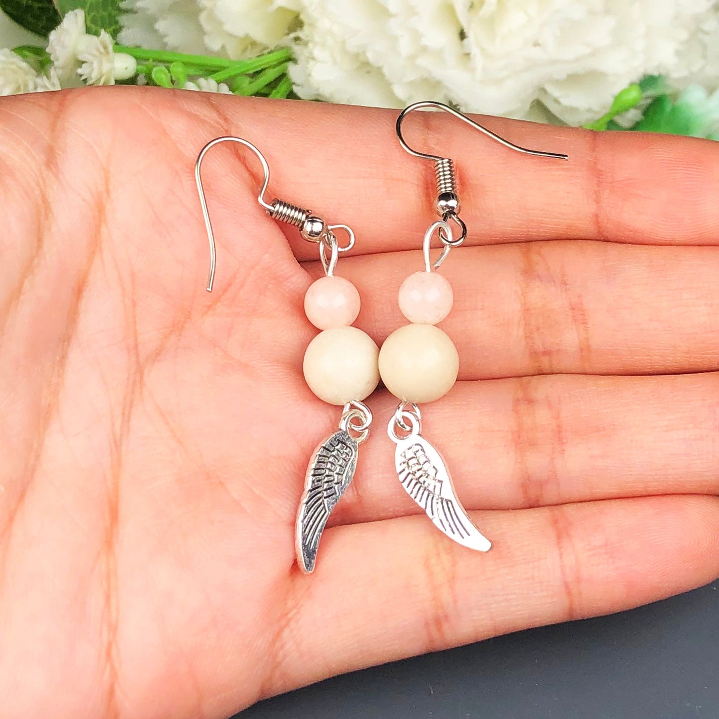 Pink Opal Earrings for Women and Girls