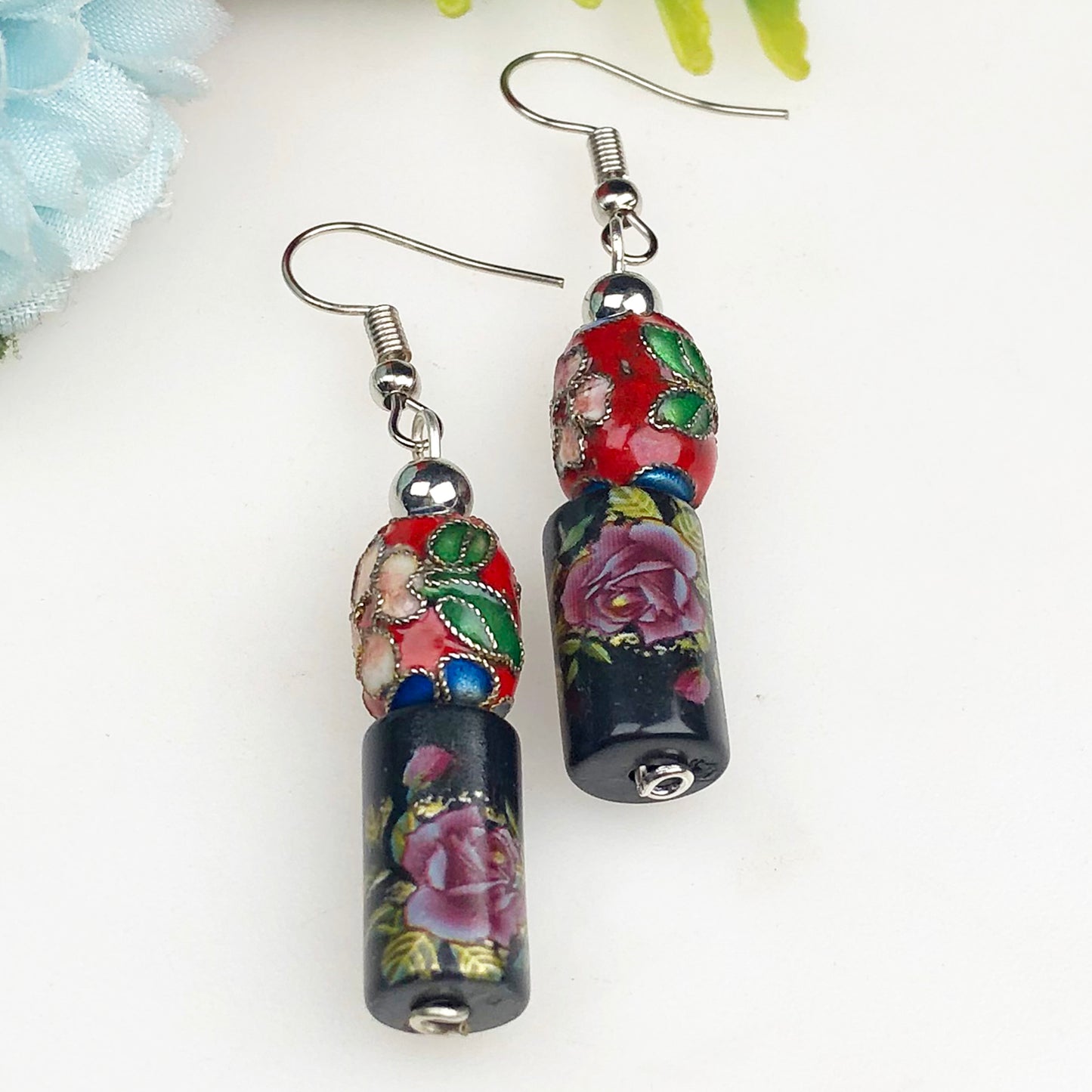 Natural Gemstone Tensa Beads Earrings for Women and Girls
