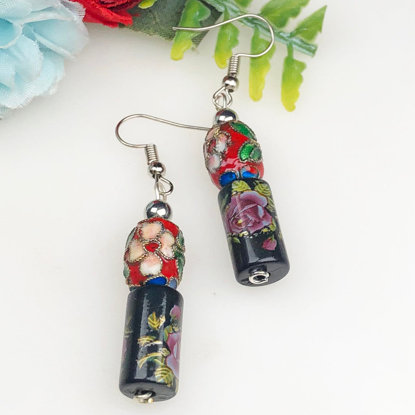 Natural Gemstone Tensa Beads Earrings for Women and Girls