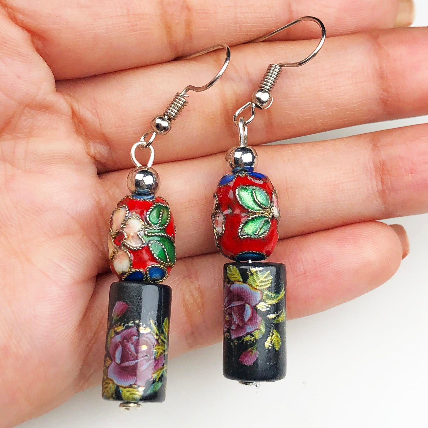 Natural Gemstone Tensa Beads Earrings for Women and Girls