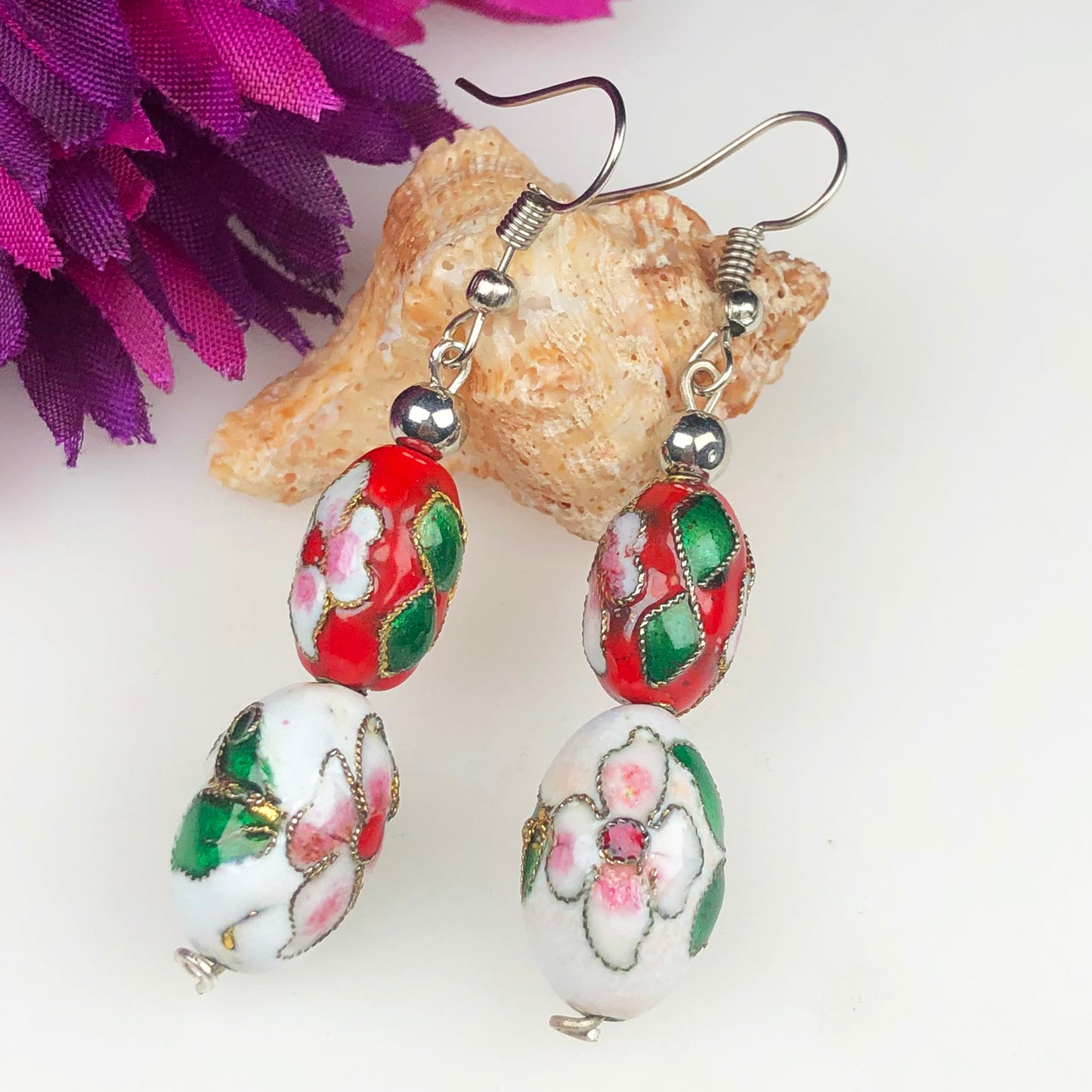 Natural Gemstone Tensa Beads Earrings for Women and Girls