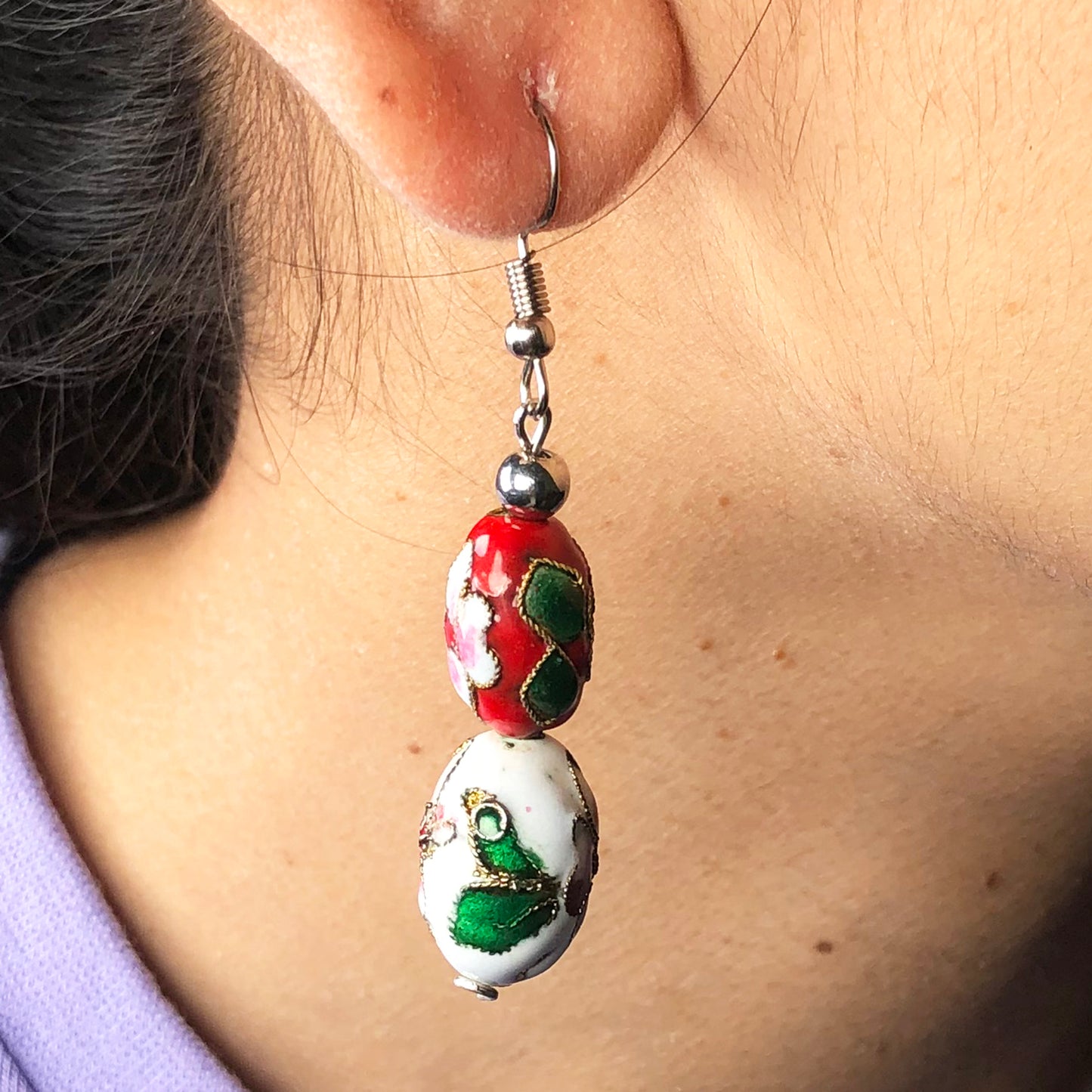 Natural Gemstone Tensa Beads Earrings for Women and Girls