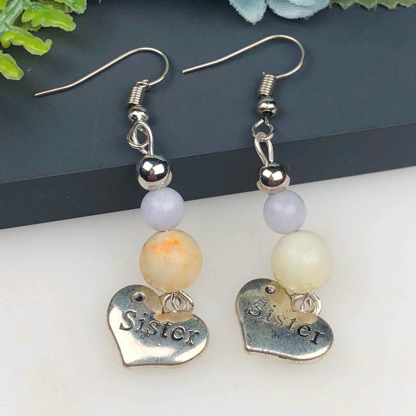 Natural Gemstone Jasper and Agate Earrings for Women and Girls