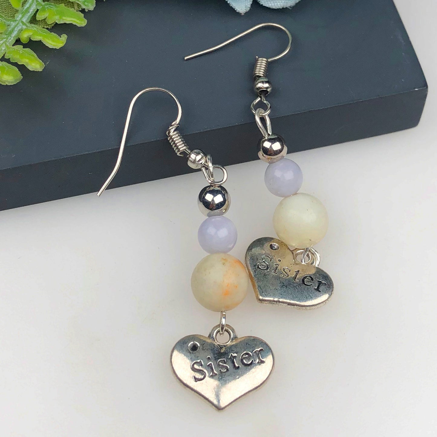 Natural Gemstone Jasper and Agate Earrings for Women and Girls