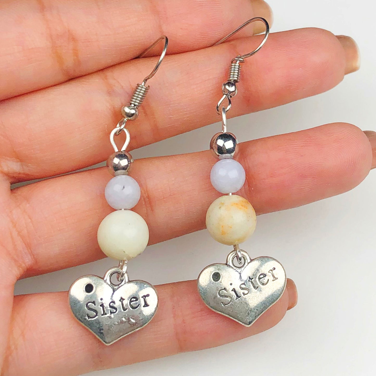 Natural Gemstone Jasper and Agate Earrings for Women and Girls
