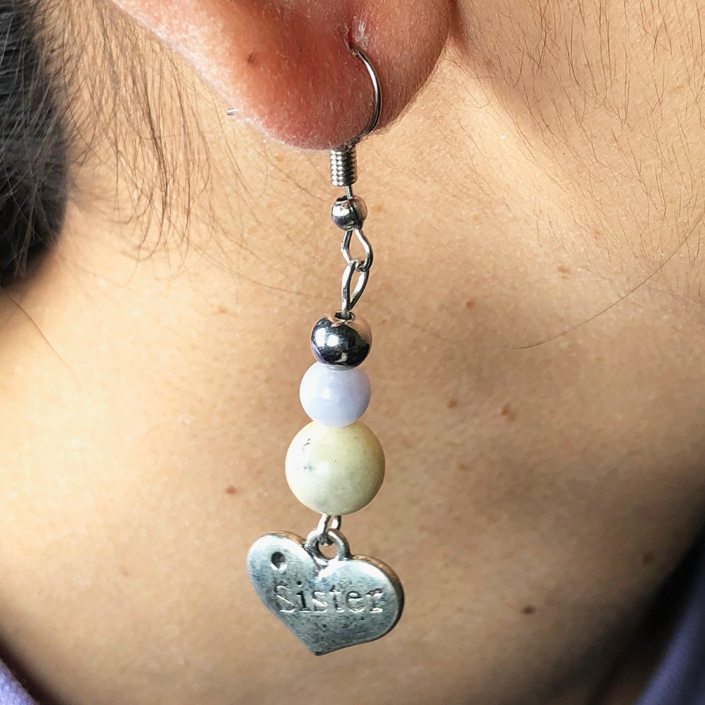 Natural Gemstone Jasper and Agate Earrings for Women and Girls