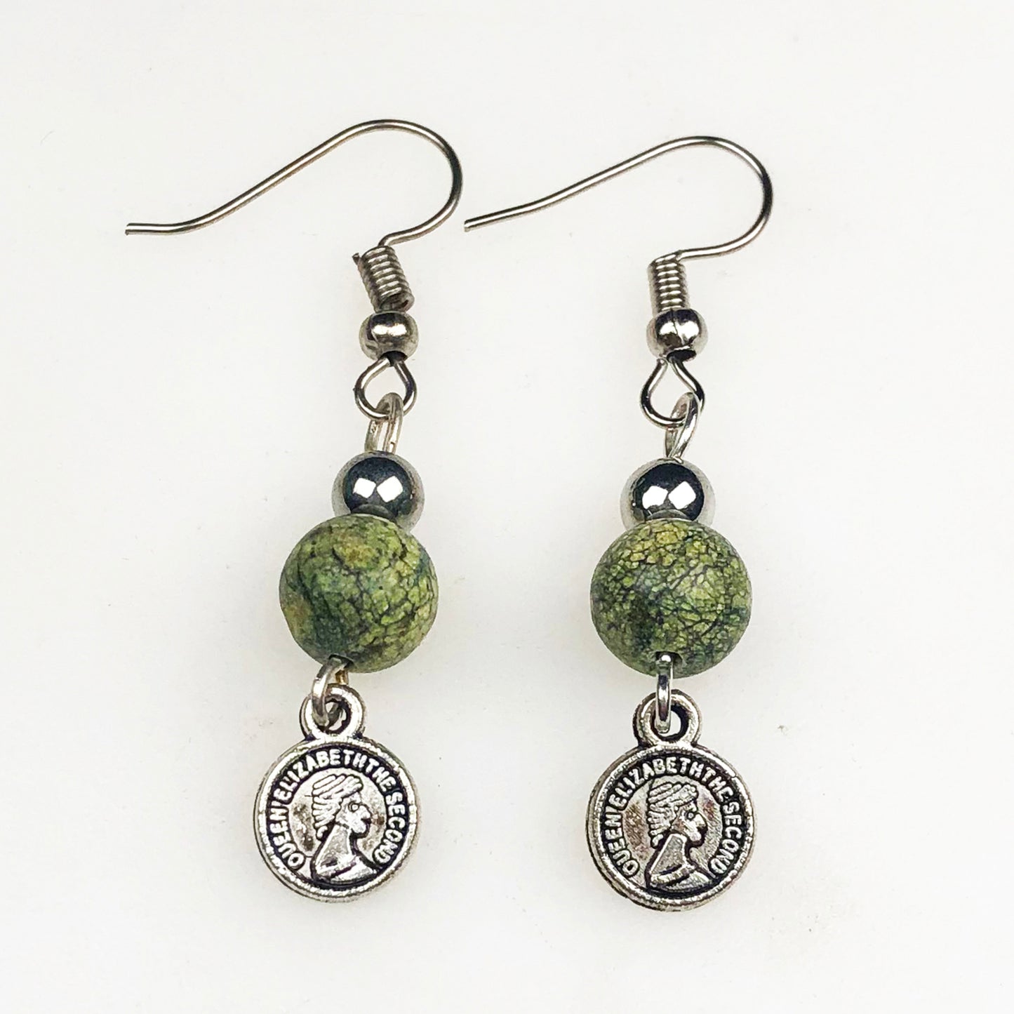 Natural Gemstone Green Jasper Earrings for Women and Girls